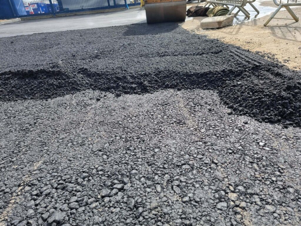 This is tarmac being laid by Rye Driveways